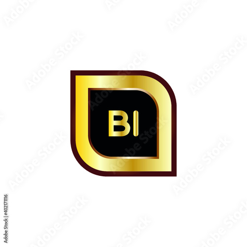 bi letter logo with gold gradient