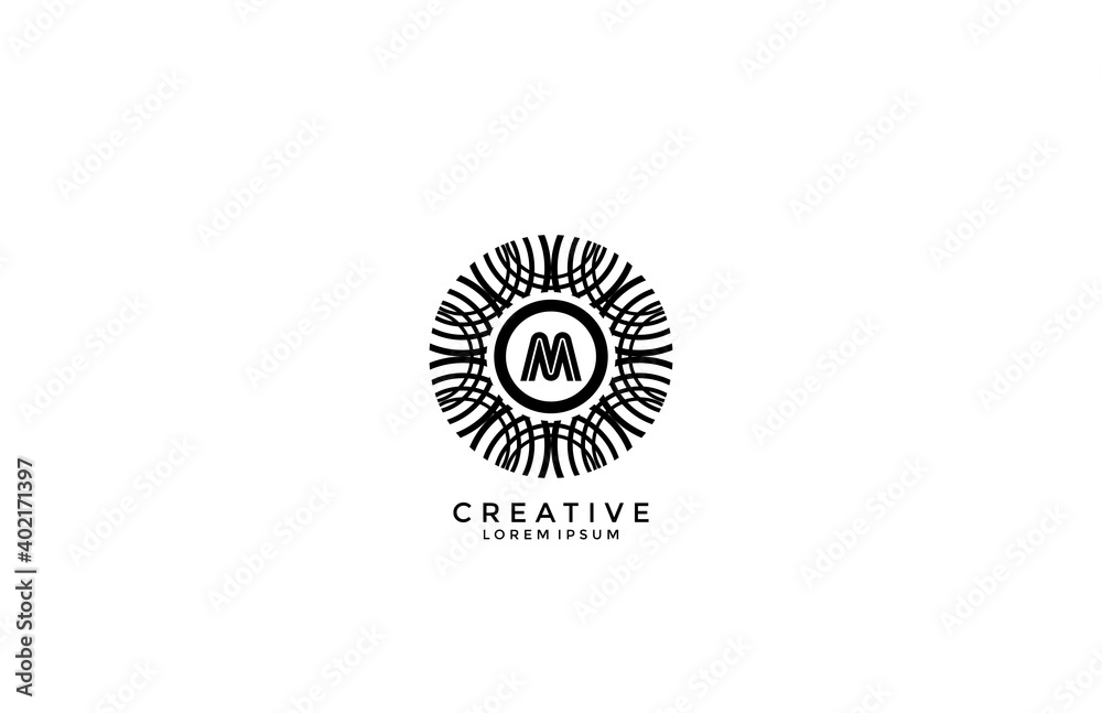 Fototapeta premium Abstract monogram circle logo vector white background