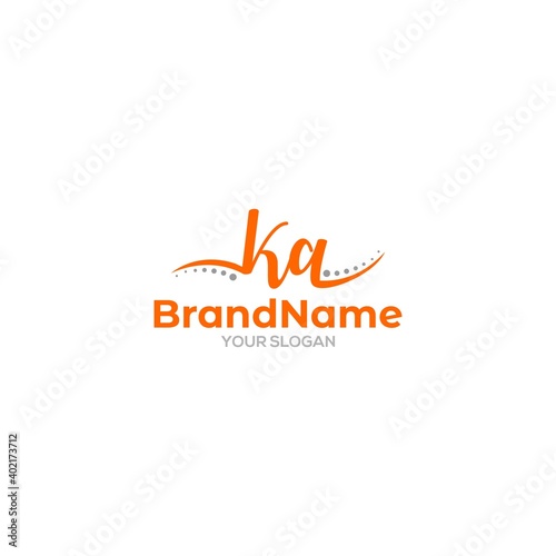 KA Chiropractic Logo Design Vector