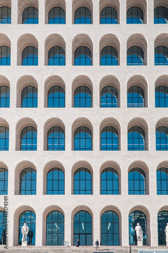 Photography Modern square building with arched windows