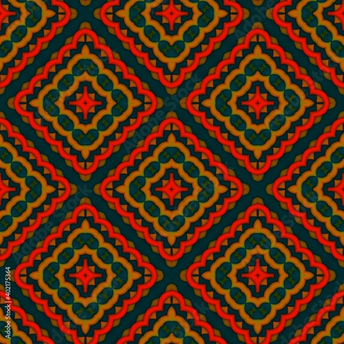 Seamless texture. symmetrical mosaic elements allover ornament. Print block for apparel textile  brocade dress fabric.texture for the site.