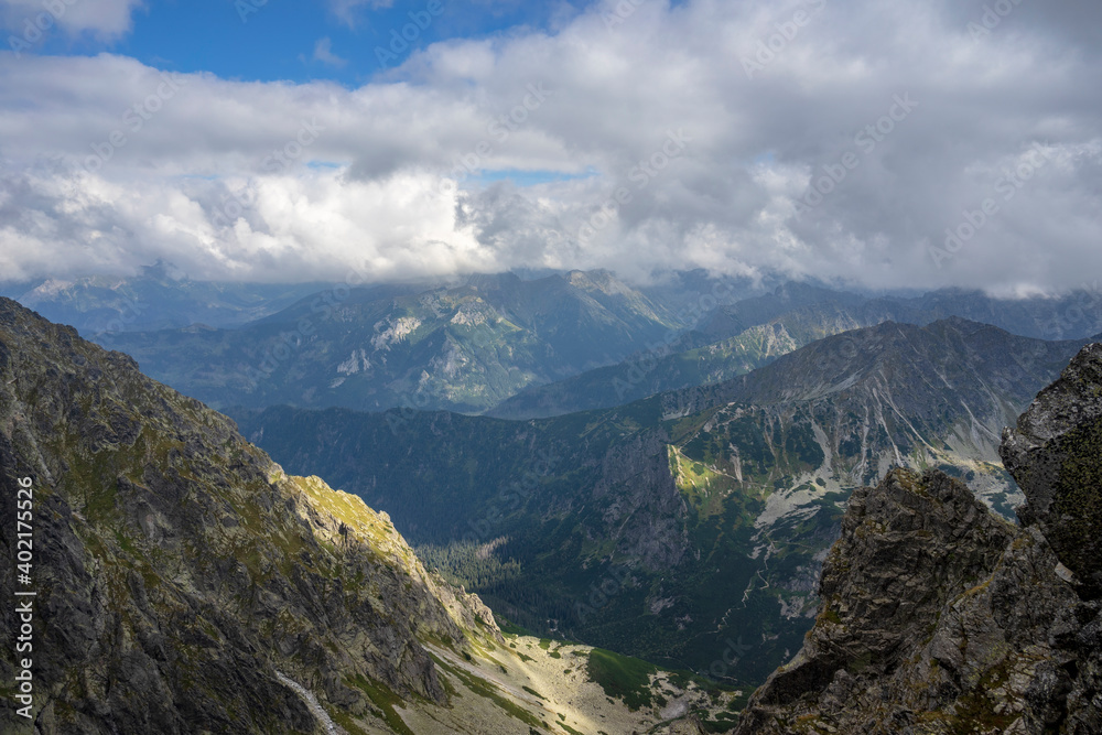 Clouds over the peaks of the High Tatras.