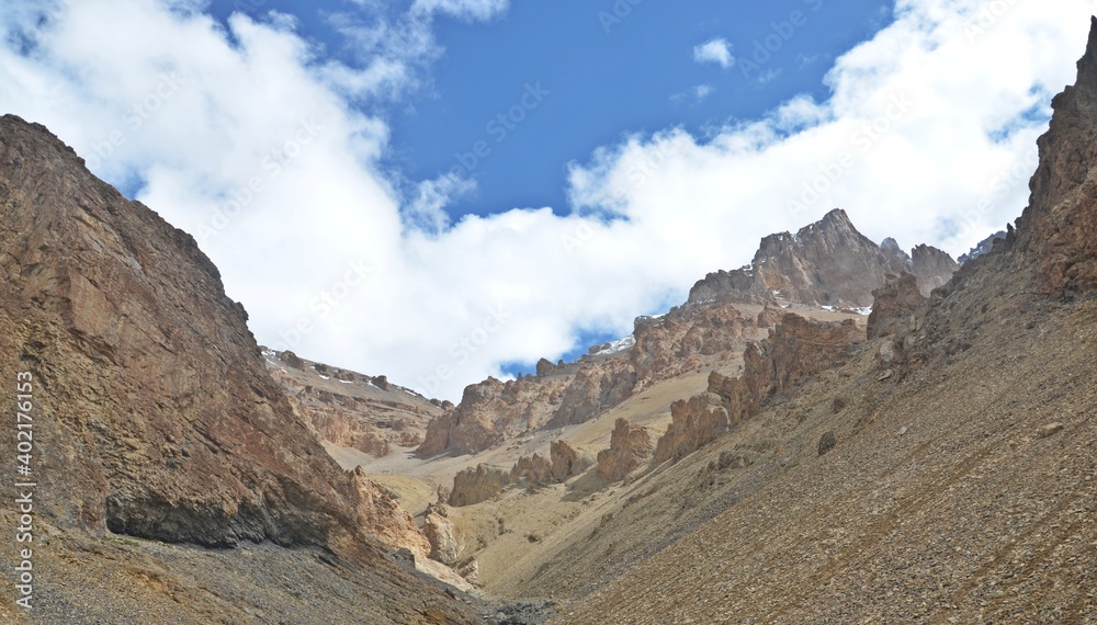 landscape of the mountains in leh ,jammu and kashmir,india