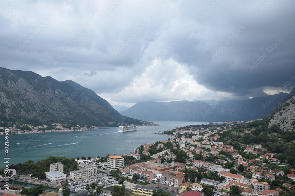 The bay of Kotor in Montenegro 