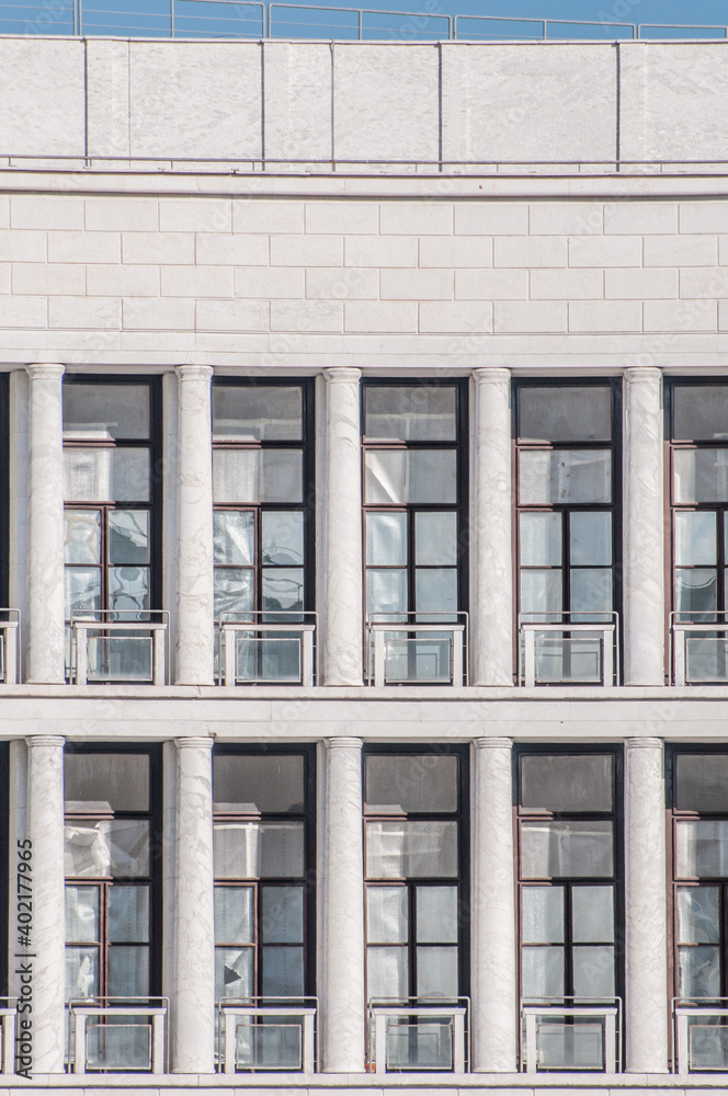 Obraz premium facade of a modern design building with columns, new classicism style