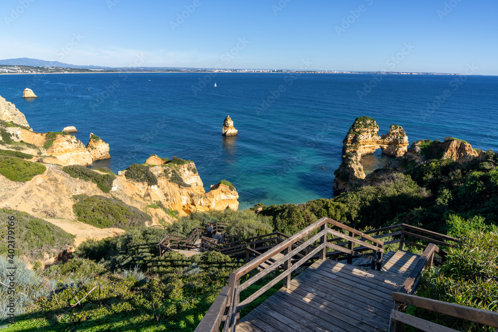 rugged wild coast in the beautiful Algarve region of Portugal
