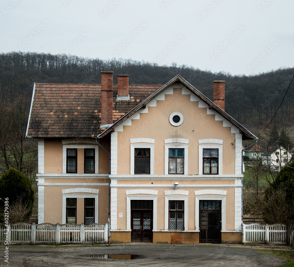 Old train station building in the countryside