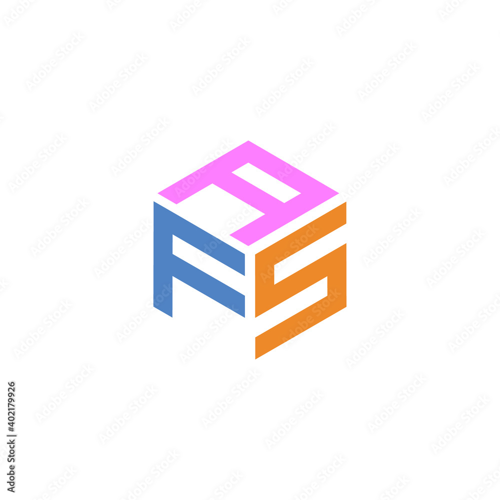 Initial letter of the AFS. Hexagon logo with three letters Initial letter of the AFS. Hexagon logo with three letters