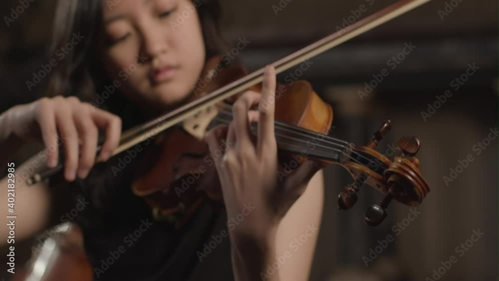 Close Up Of Female Violinist During A Performance Close Up Of Female Violinist During A Performance