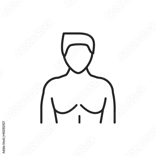 Gynecomastia color line icon. Pictogram for web page, mobile app, promo.