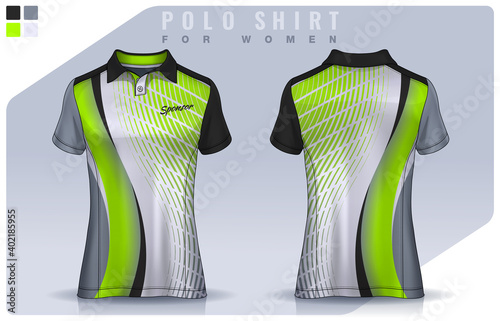 t-shirt sport design for women,  Jersey mockup.  Polo Uniform template.