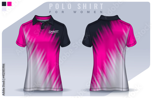 t-shirt sport design for women,  Jersey mockup.  Polo Uniform template.