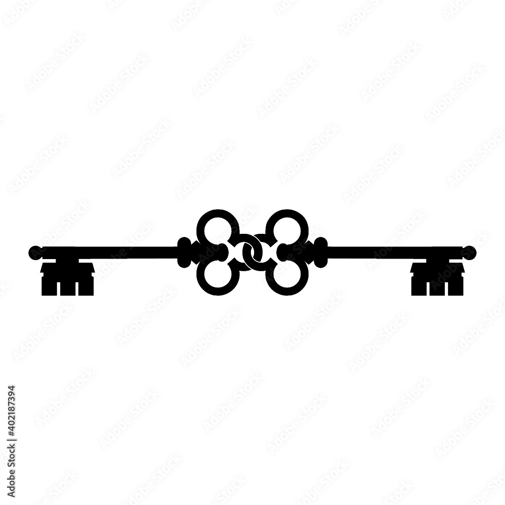 Old key icon isolated on white background. Simple vector logo Old key icon isolated on white background. Simple vector logo