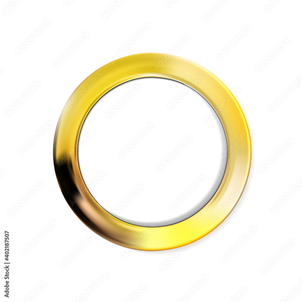 Round gold frame, golden border in circle form, isolated on white background. For photo, just the right thing for your design. Vector illustration Round gold frame, golden border in circle form, isolated on white background. For photo, just the right thing for your design. Vector illustration