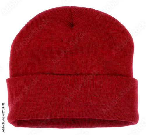 red knit cap