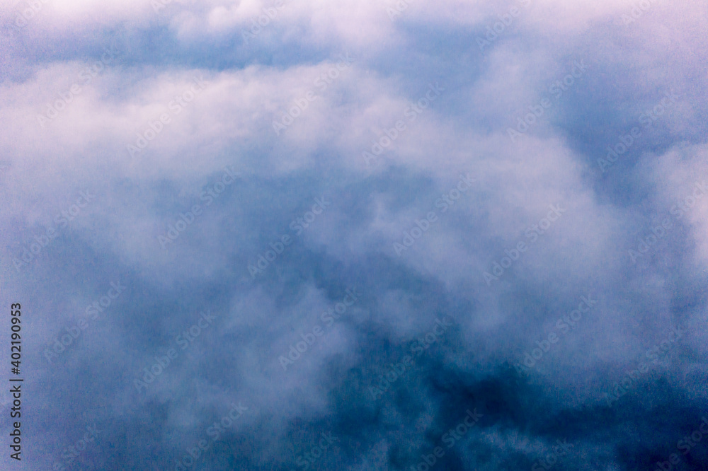 Dramatic aerial view of clouds from above at the Slieve League cliffs in County Donegal, Ireland Dramatic aerial view of clouds from above at the Slieve League cliffs in County Donegal, Ireland