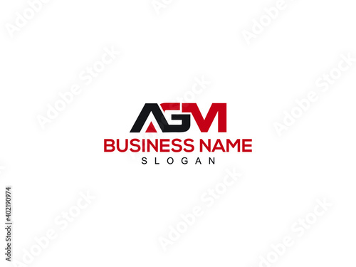 AGM Letter Logo, agm logo letter vector stock