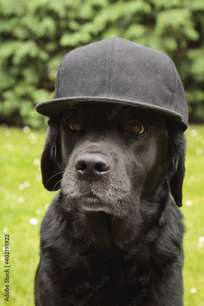 Black dog cap top