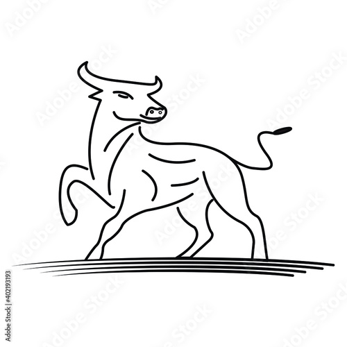 Cow graphic icon. Cow black silhouette icon Vector illustration