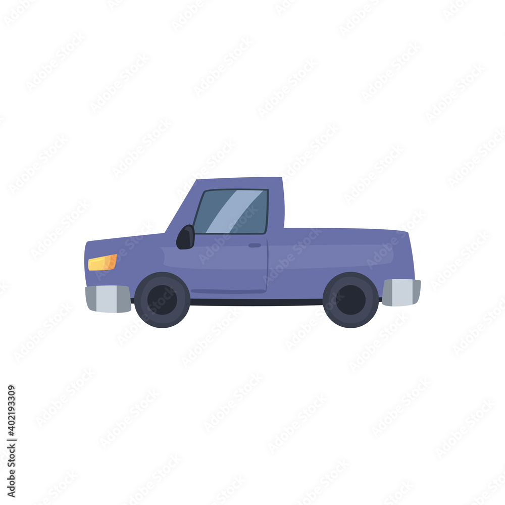 purple and pickup car vector design