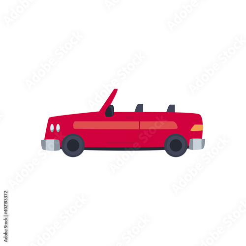 red and convertible car icon vector design