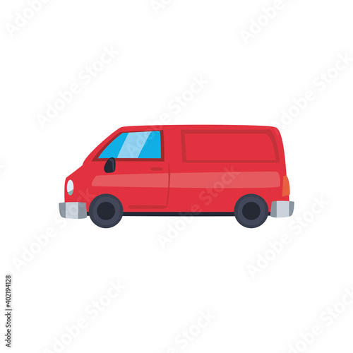 red and van car icon vector design