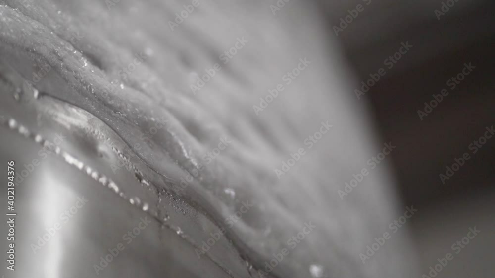 Closeup of Ice on a Chilled Brewery Fermenter - 30 fps Closeup of Ice on a Chilled Brewery Fermenter - 30 fps