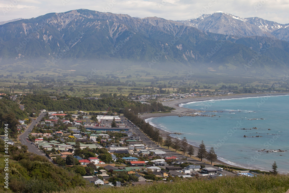 beautiful view of mountains in Kaikoura, New Zealand