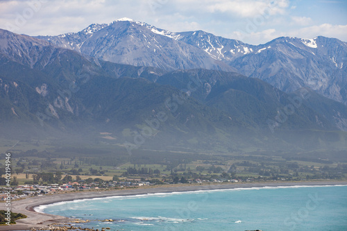 beautiful view of mountains in Kaikoura, New Zealand