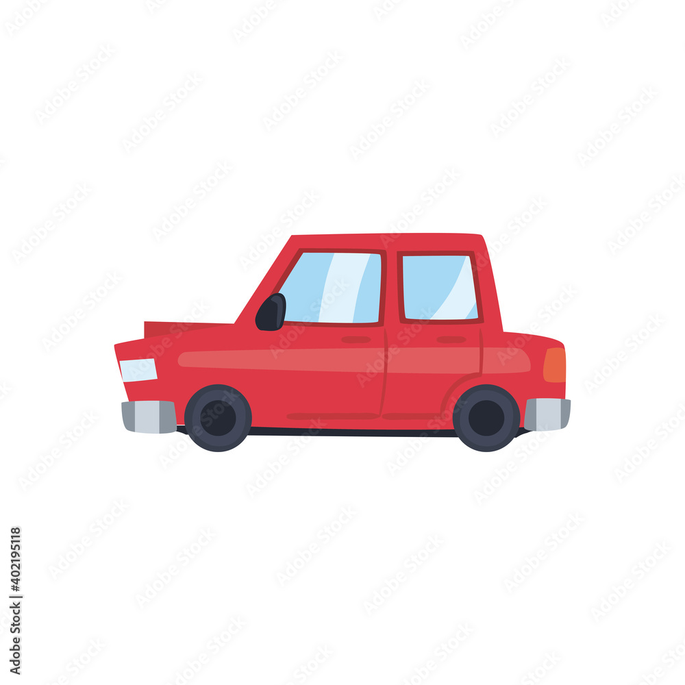 red car icon isolated vector design