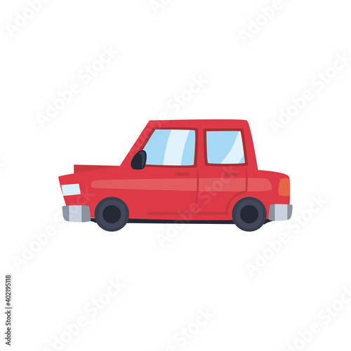 red car icon isolated vector design