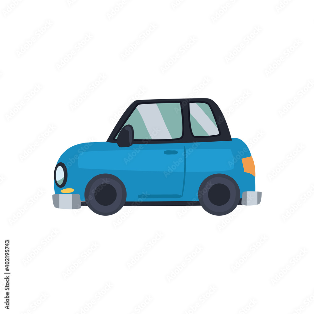 blue and compact car icon vector design
