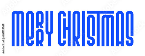 Design lettering Merry Christmas. Vector illustration. Narrow Argentine graphic design