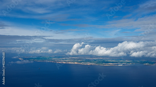 Malta view from the top. Panoramic view of Malta island with clouds in the background. Malta, Europe, South Europe. Island. 