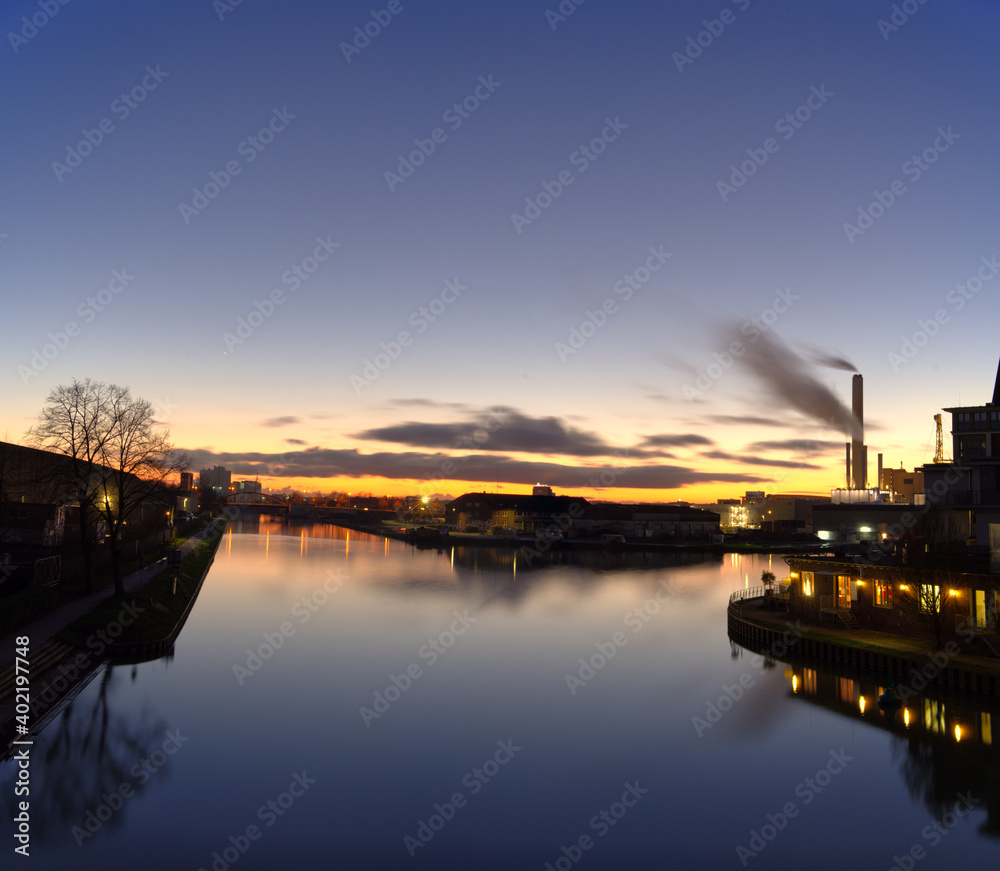Fototapeta premium Hafen in Münster (Westfalen), Deutschland