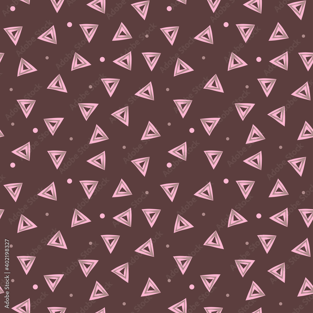 Nude pattern with triangles and circles, polka dots in gray and Burgundy color seamless Nude pattern with triangles and circles, polka dots in gray and Burgundy color seamless