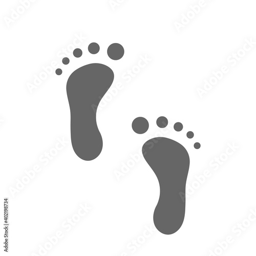 Human footprints. Icon. Vector illustration.
