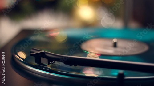 Vinyl Record Player Spinning