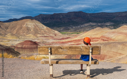 Boy on a bench