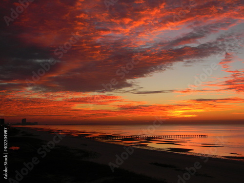 Orange Sunrise on the Beach