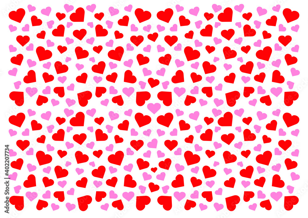 heart pink and red pattern design a white background illustration vector heart pink and red pattern design a white background illustration vector