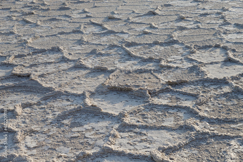 etiopian salt lake landscape that seems to remind you of winter but is more than hot photo