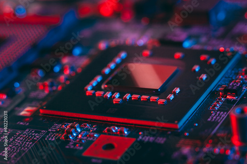 Photography Hardware technology concept in neon light