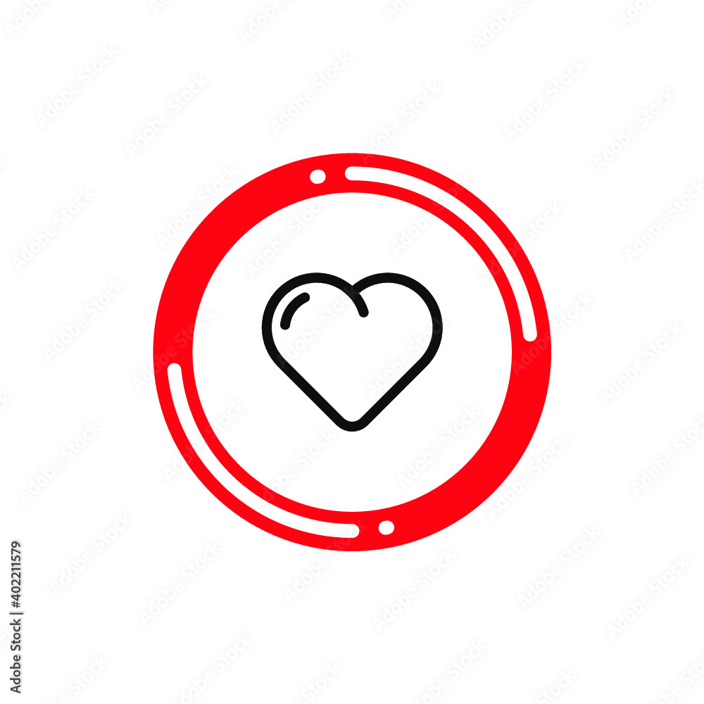 Heart in red circle Heart in red circle