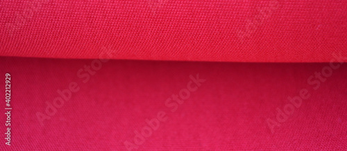 close-up view of red neoprene fabrics