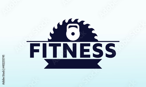 Wood cutter fitness logo design, dumbbell icon, Fitness Logo Stock Vector Illustration, Gym Logo Vector Art and Graphics