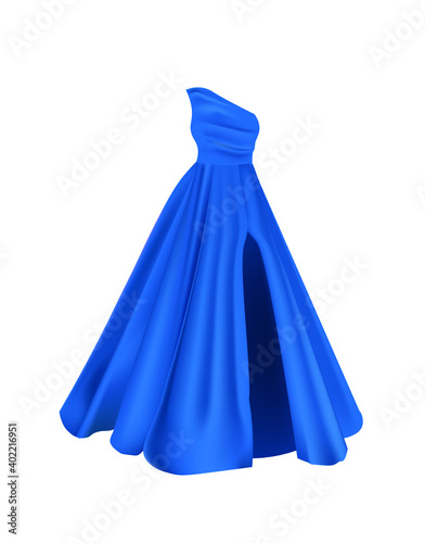 Blue woman dress. vector illustration