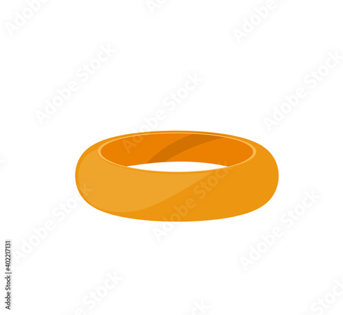 Orange bracelet. front view. vector illustration