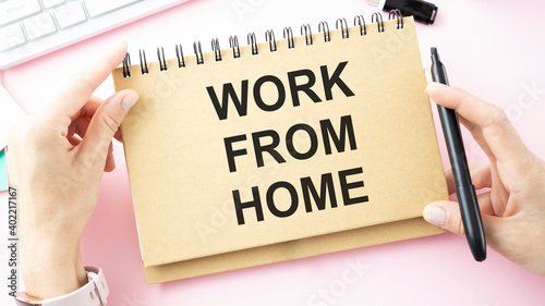 Work from home message on today page in hands