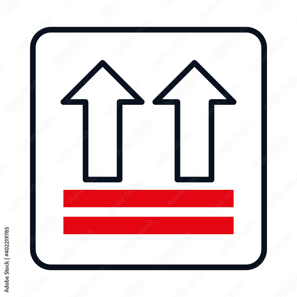 shipping box symbols, this side up symbol, half line half color style shipping box symbols, this side up symbol, half line half color style